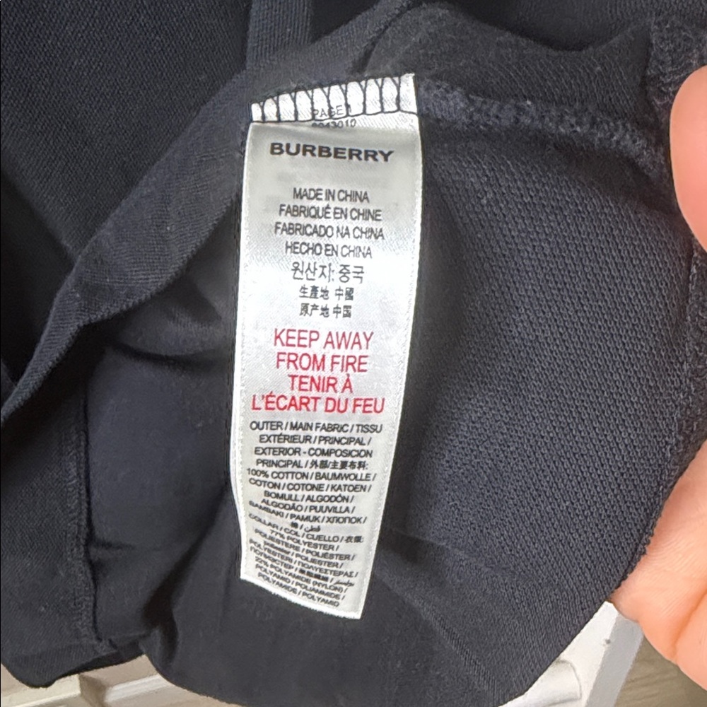 Burberry Kids Black Polo with Red and White Accents - Picture 6 of 7